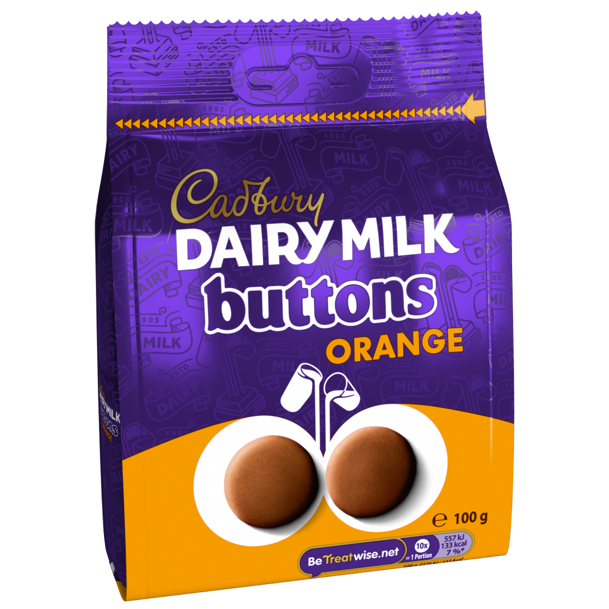 Cadbury Dairy Milk Chocolate Orange Buttons Bag 100g