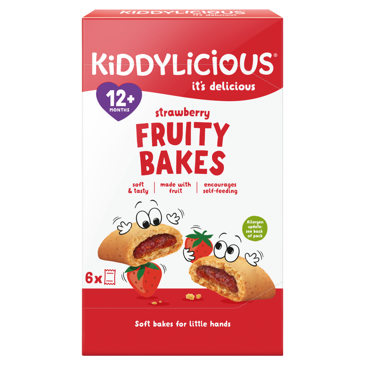 Kiddylicious Strawberry Fruity Bakes 12+ Months 6 x 22g (132g)