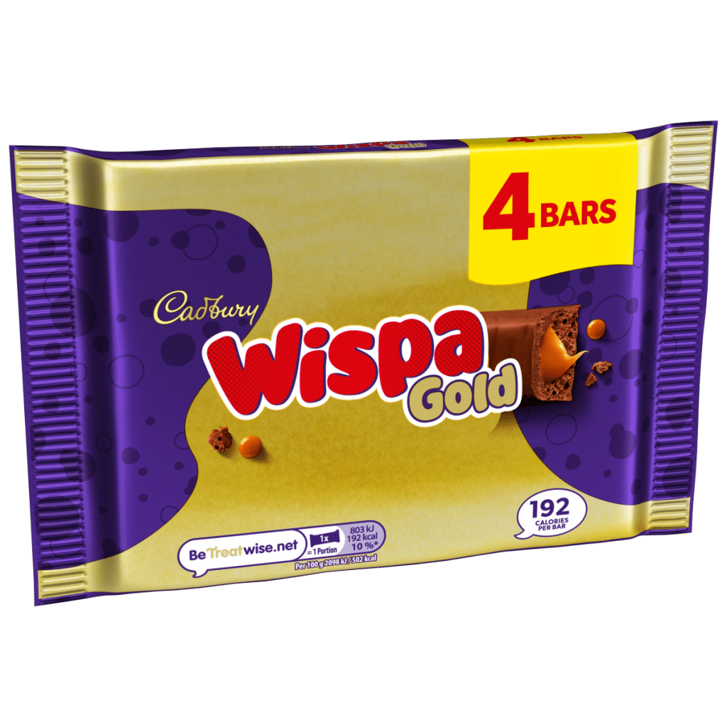 Cadbury Wispa Gold Chocolate Bar 4 Pack Multipack (4×38.3g) 153.2 g