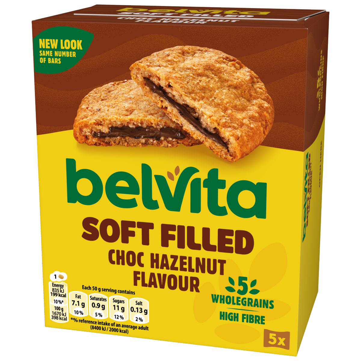 Belvita Soft Bakes Chocolate Hazelnut Flavour Cereal Snack Bars Multipack 250g (5 x 50g)