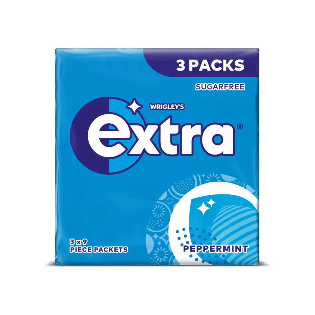 Extra Peppermint Sugarfree Chewing Gum Multipack 3×9 Pieces