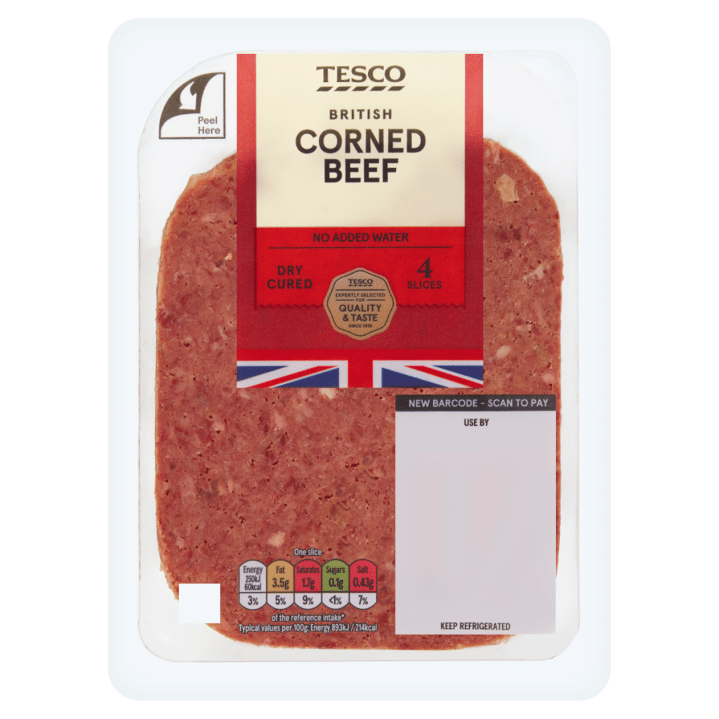 Tesco 4 British Corned Beef Slices 110g