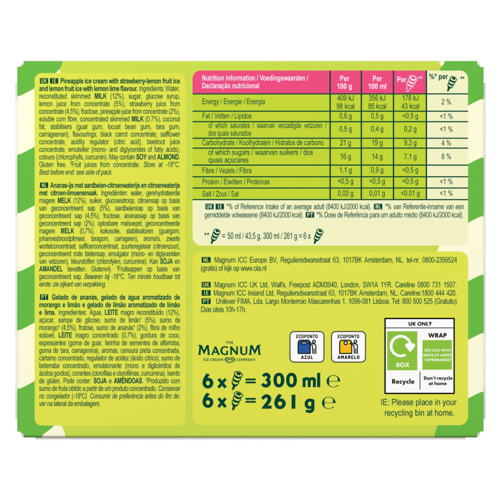 Heartbrand Twister Mini Pineapple Ice Lolly 6x 50 ml