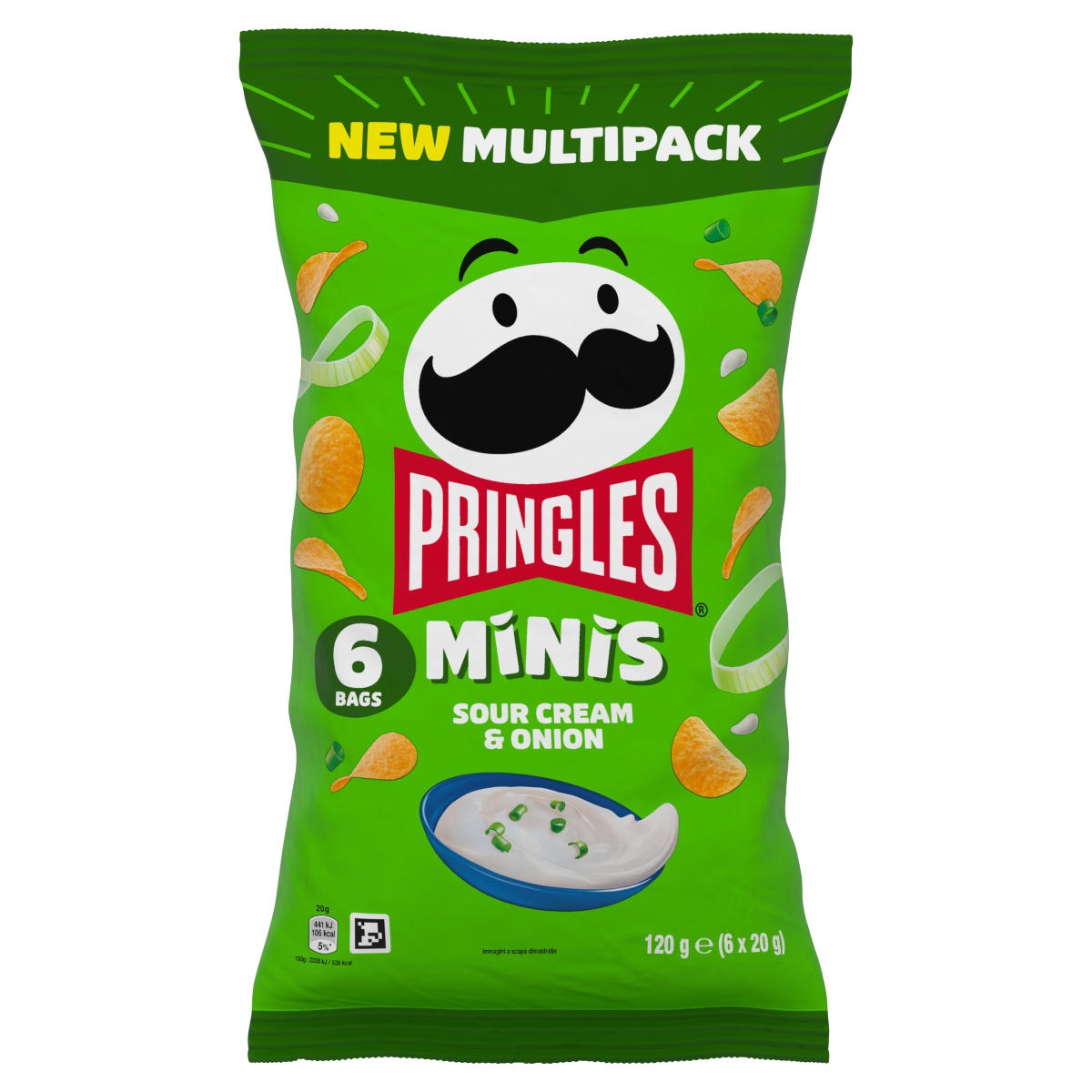 Pringles Minis Sour Cream & Onion 120g (6 x 20g)