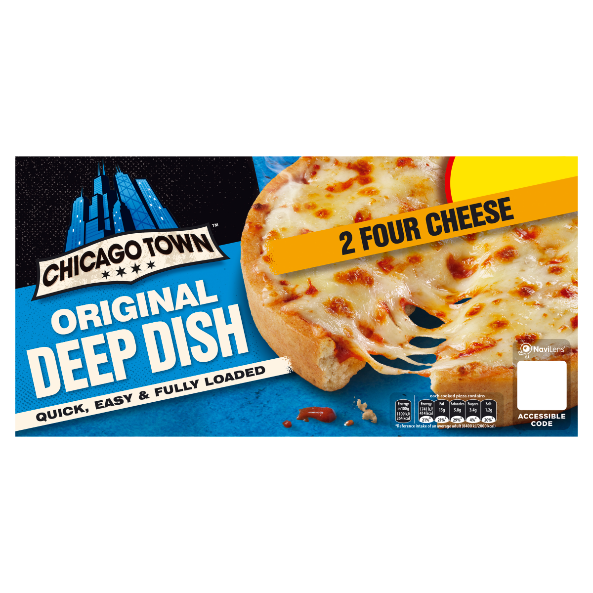 Chicago Town Original Deep Dish Four Cheese Pizzas 2 x 148g (296g)