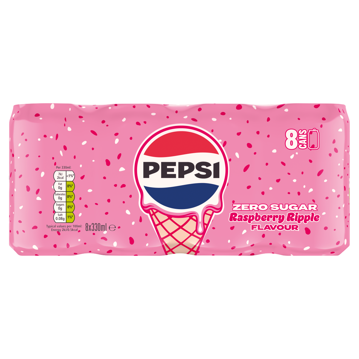 Pepsi Raspberry Ripple Flavour 8 x 330ml