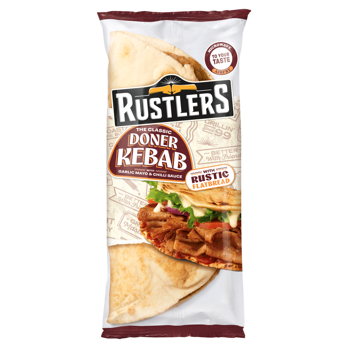 Rustlers The Classic Doner Kebab With Garlic Mayo & Chilli Sauce 148g