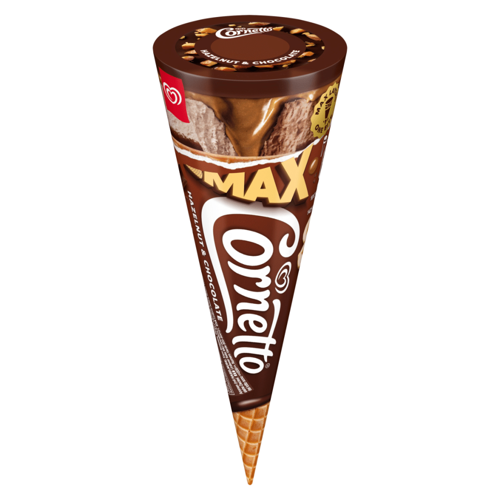 Cornetto MAX Hazelnut & Chocolate Ice Cream Cone 115 ml