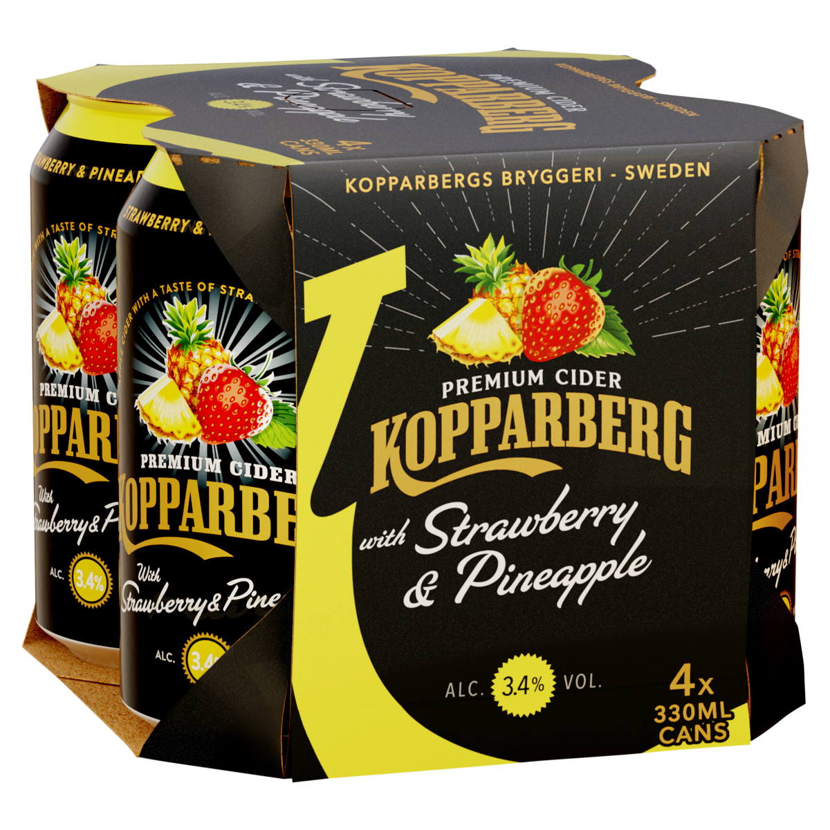 Kopparberg Premium Cider with Strawberry & Pineapple 4 x 330ml