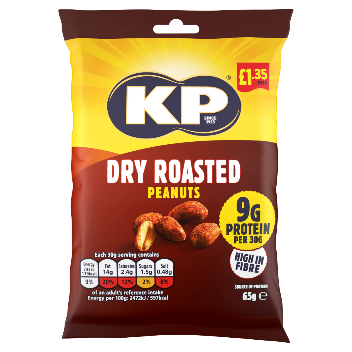 KP Dry Roasted Peanuts 65g