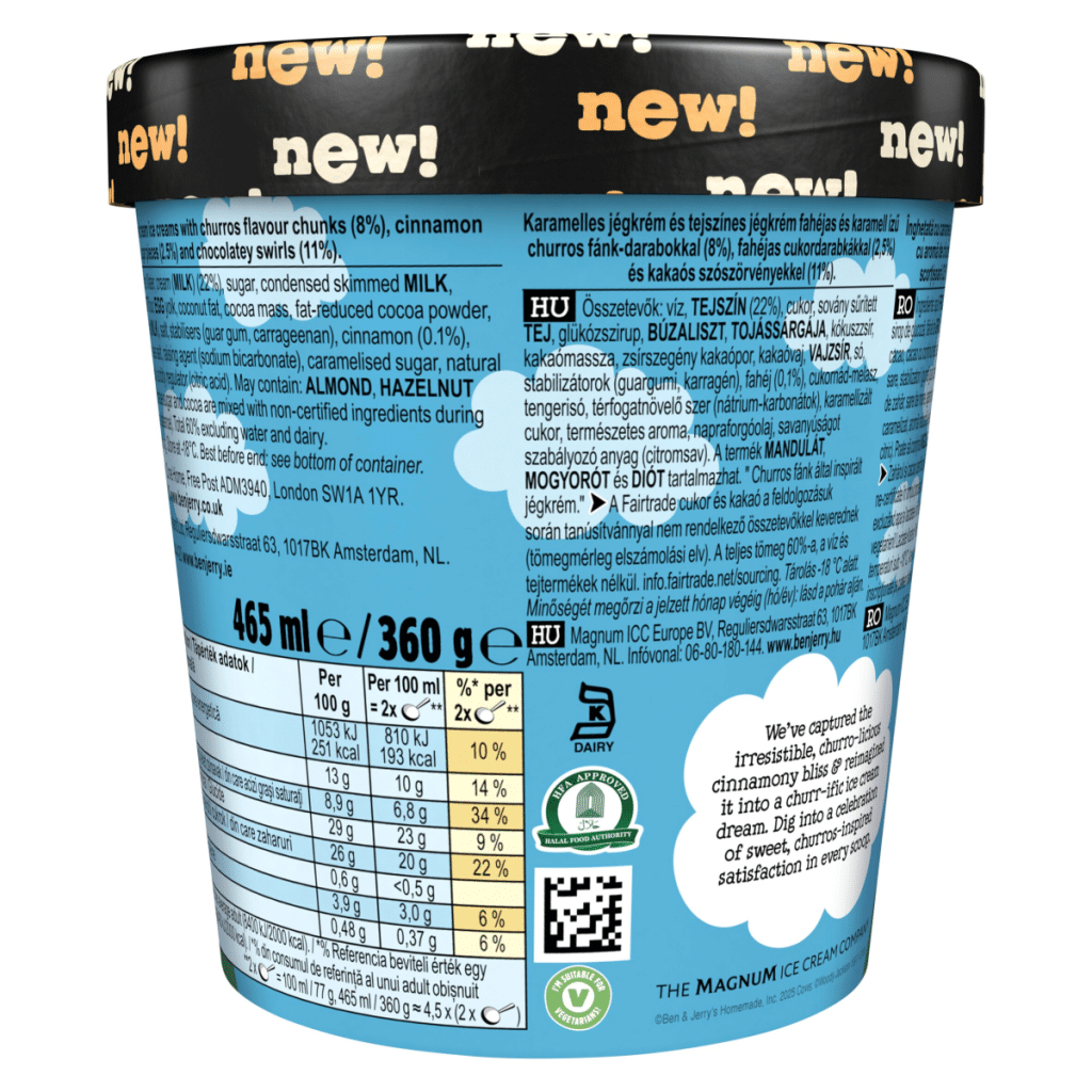 Ben & Jerry’s Churrifically Churros-y Ice Cream Tub 465 ML