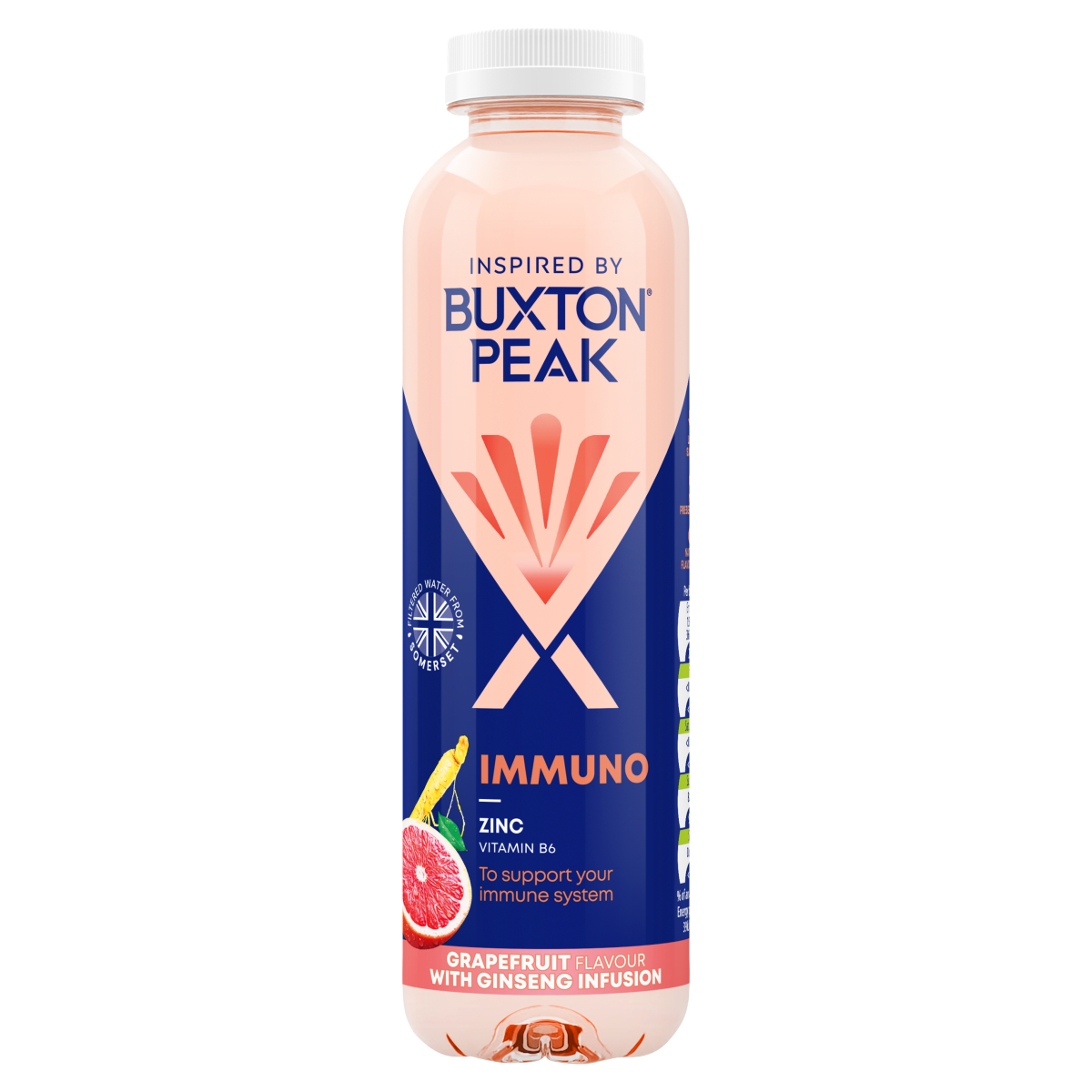 Buxton Peak Immuno Grapefruit Flavour with Ginseng Infusion 400ml