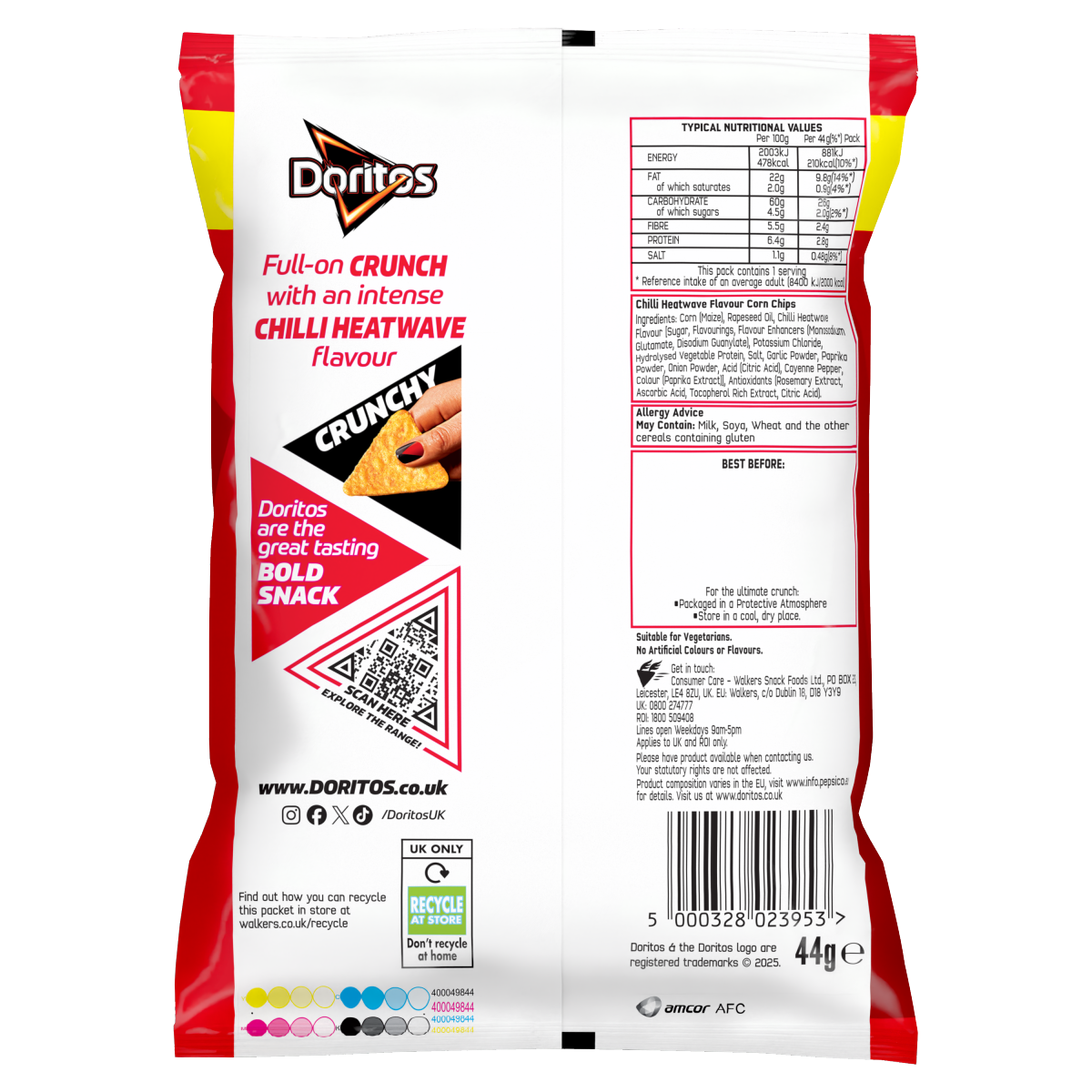 Doritos Chilli Heatwave Crisps Grab Bag Tortilla Chips 44g