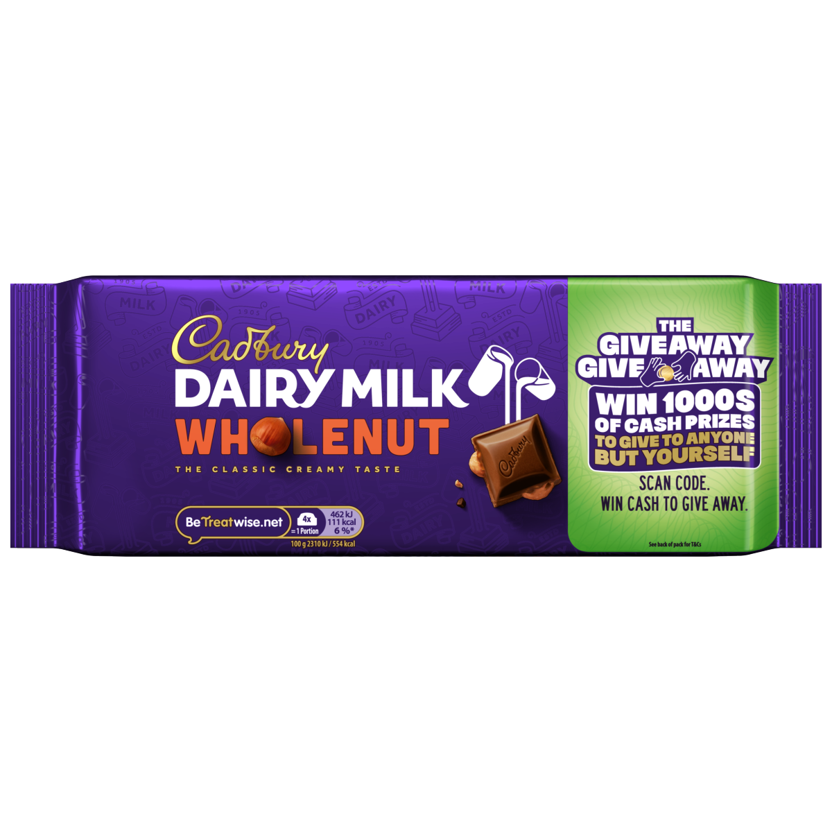 Cadbury Dairy Milk Wholenut Chocolate Bar 180 g