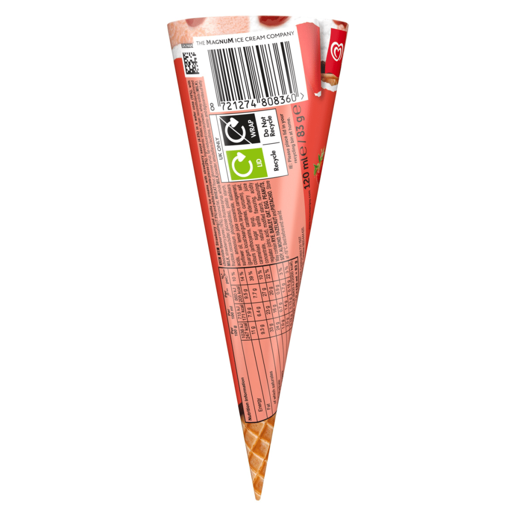 Cornetto Strawberry Ice Cream Cone 120 ml