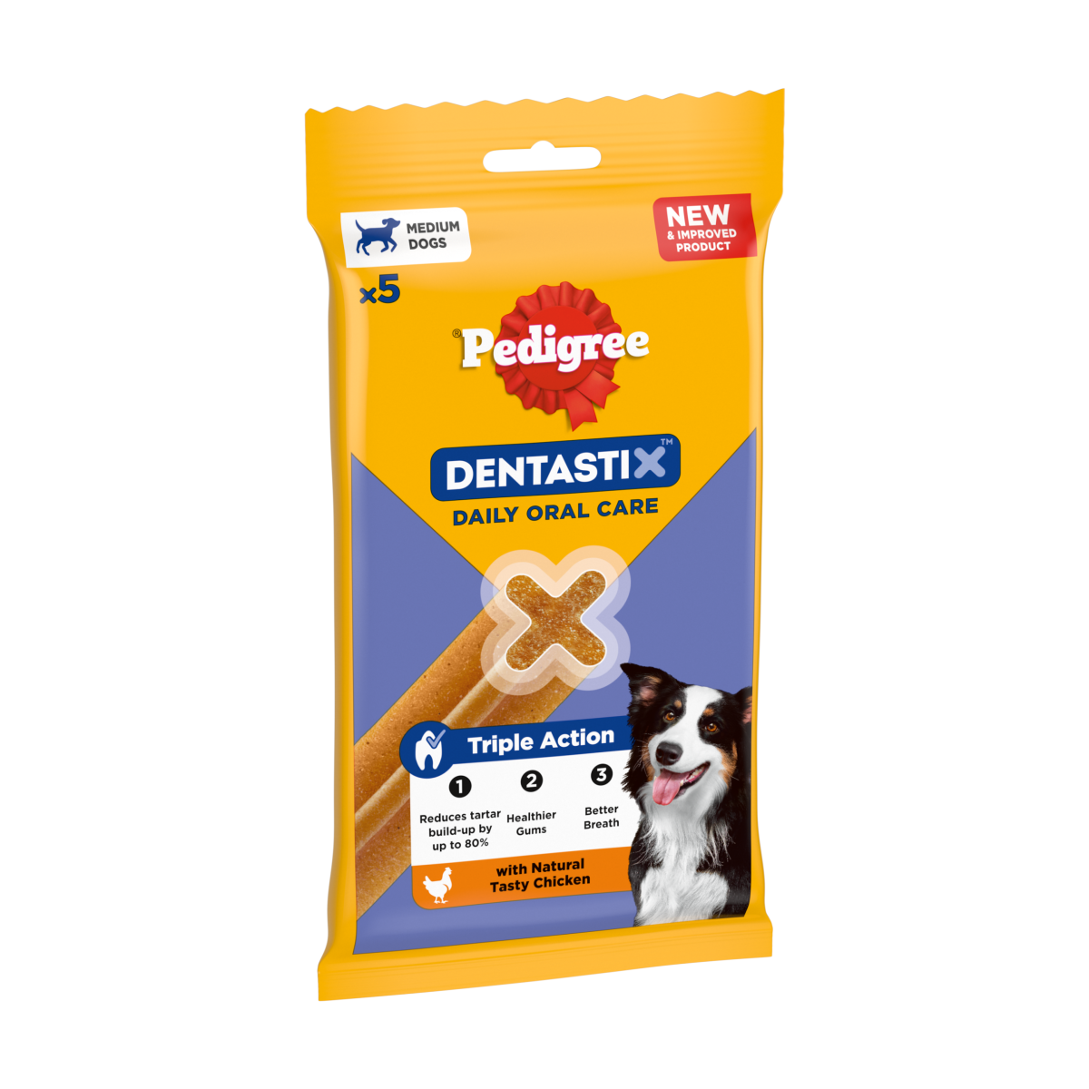 PEDIGREE DENTASTIX Daily Dental Chews Medium Dog Treats 5 Sticks