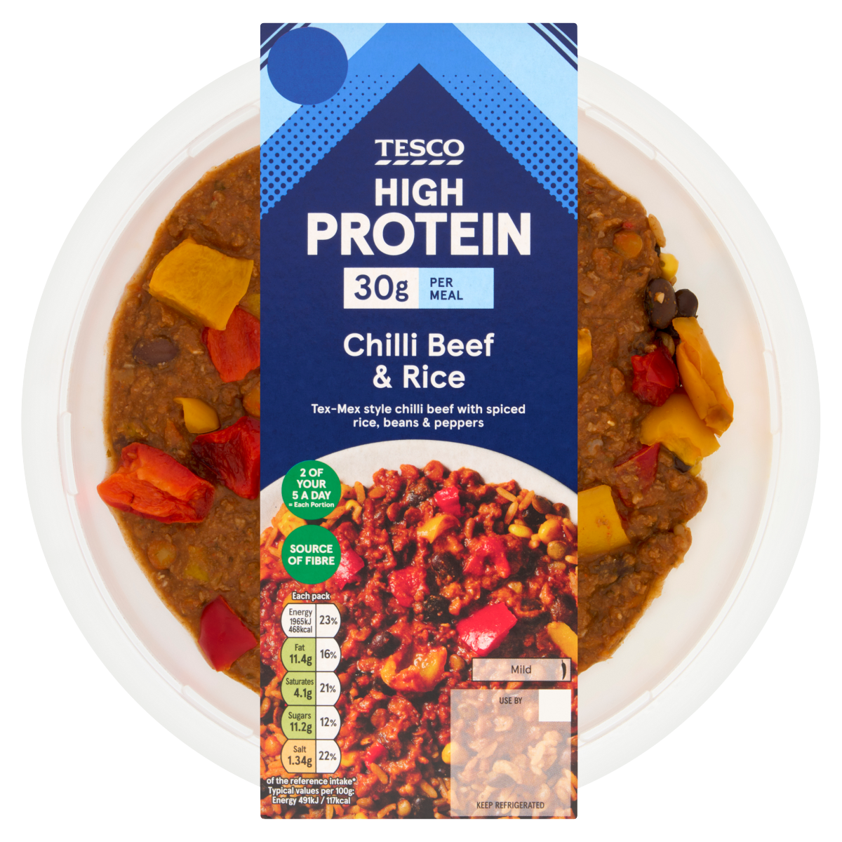 Tesco High Protein Chilli Beef & Rice 400g