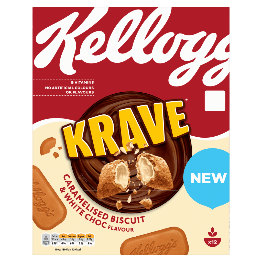 Kellogg’s Krave Caramelised Biscuit & White Choc Flavour 375g