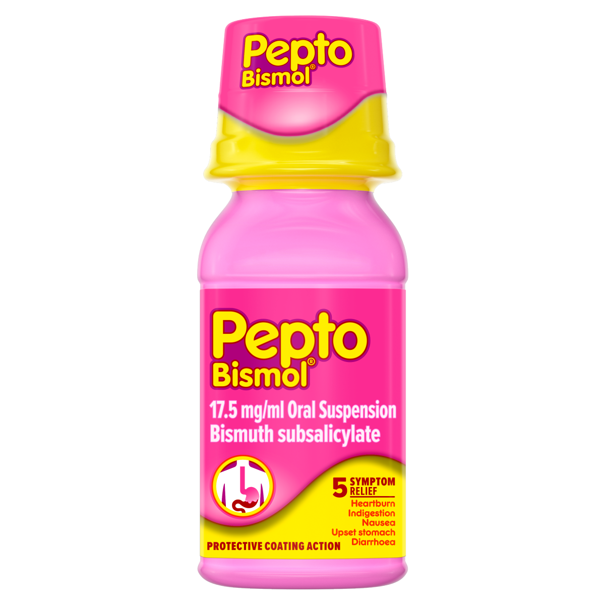 Pepto-Bismol For Nausea, Heartburn, Indigestion, Upset Stomach and Diarrhoea, 5 Symptom Relief 120ml