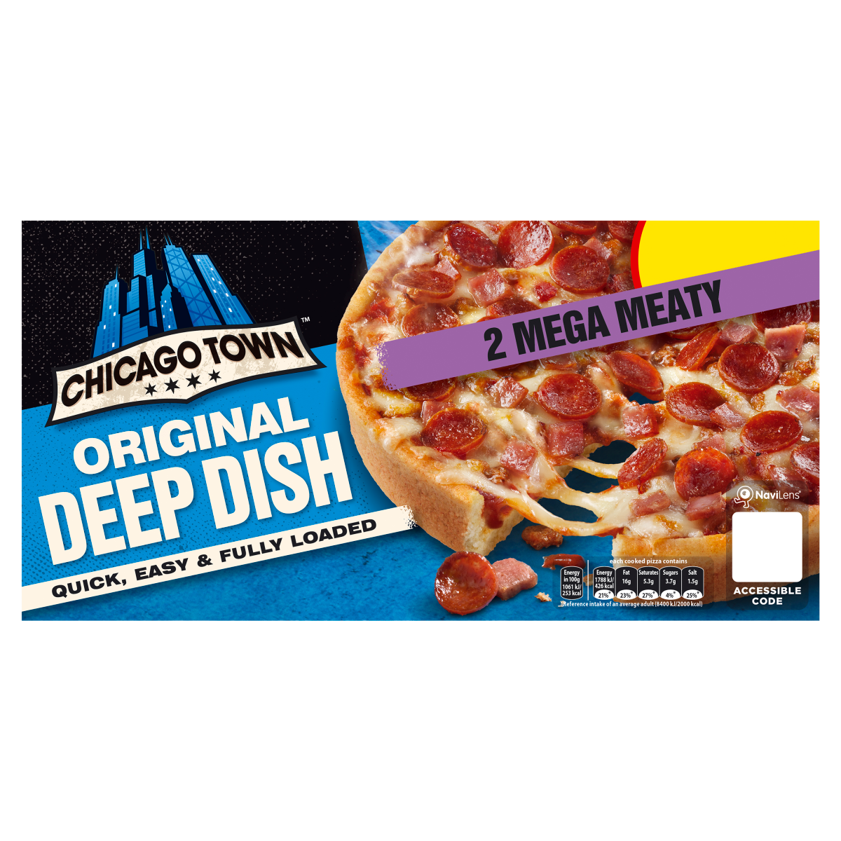 Chicago Town Original Deep Dish Mega Meaty Pizza 2 x 157g (314g)