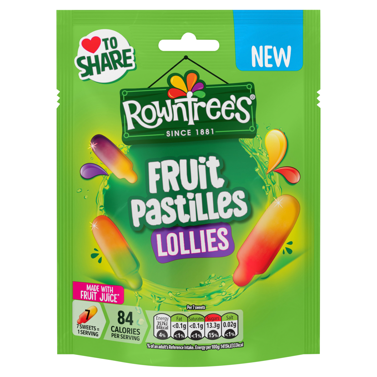 Rowntree’s Fruit Pastilles Lollies 130g