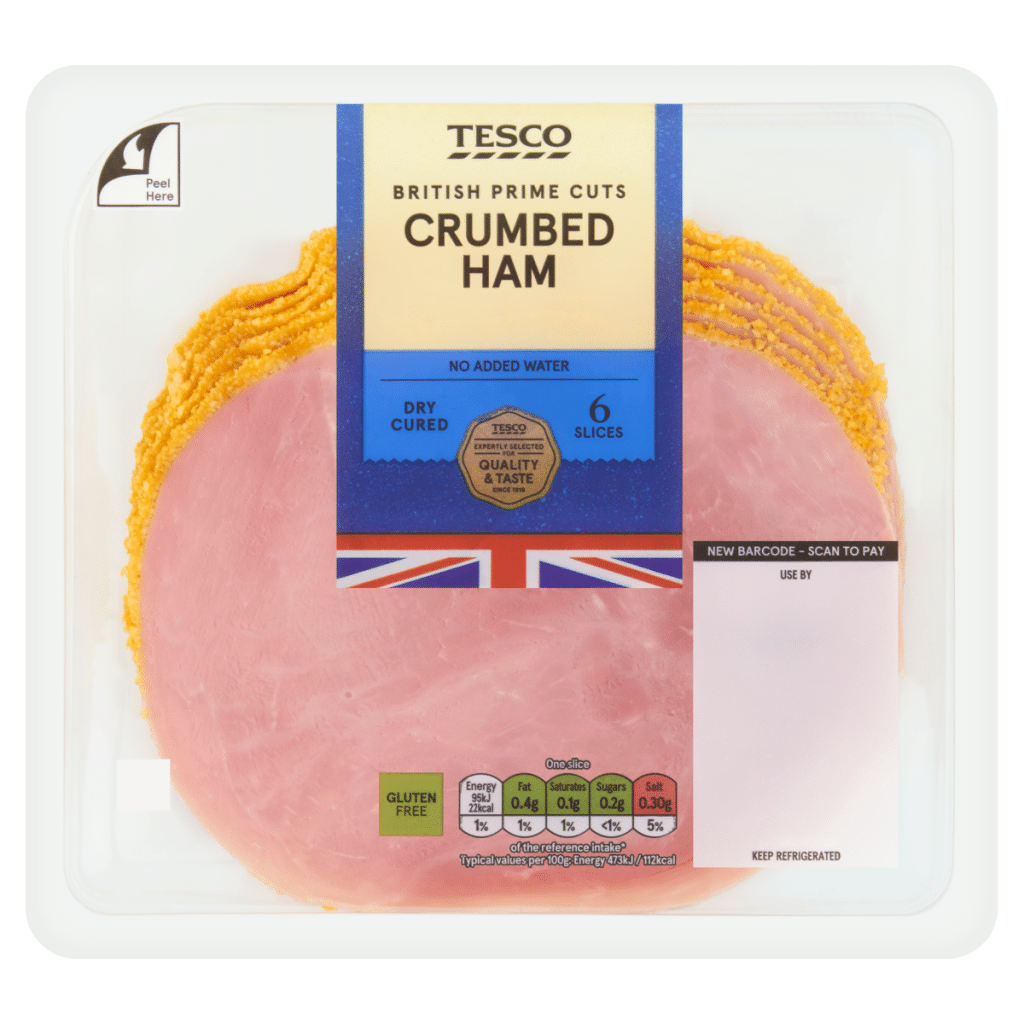 Tesco 6 Crumbed Ham Slices 120g