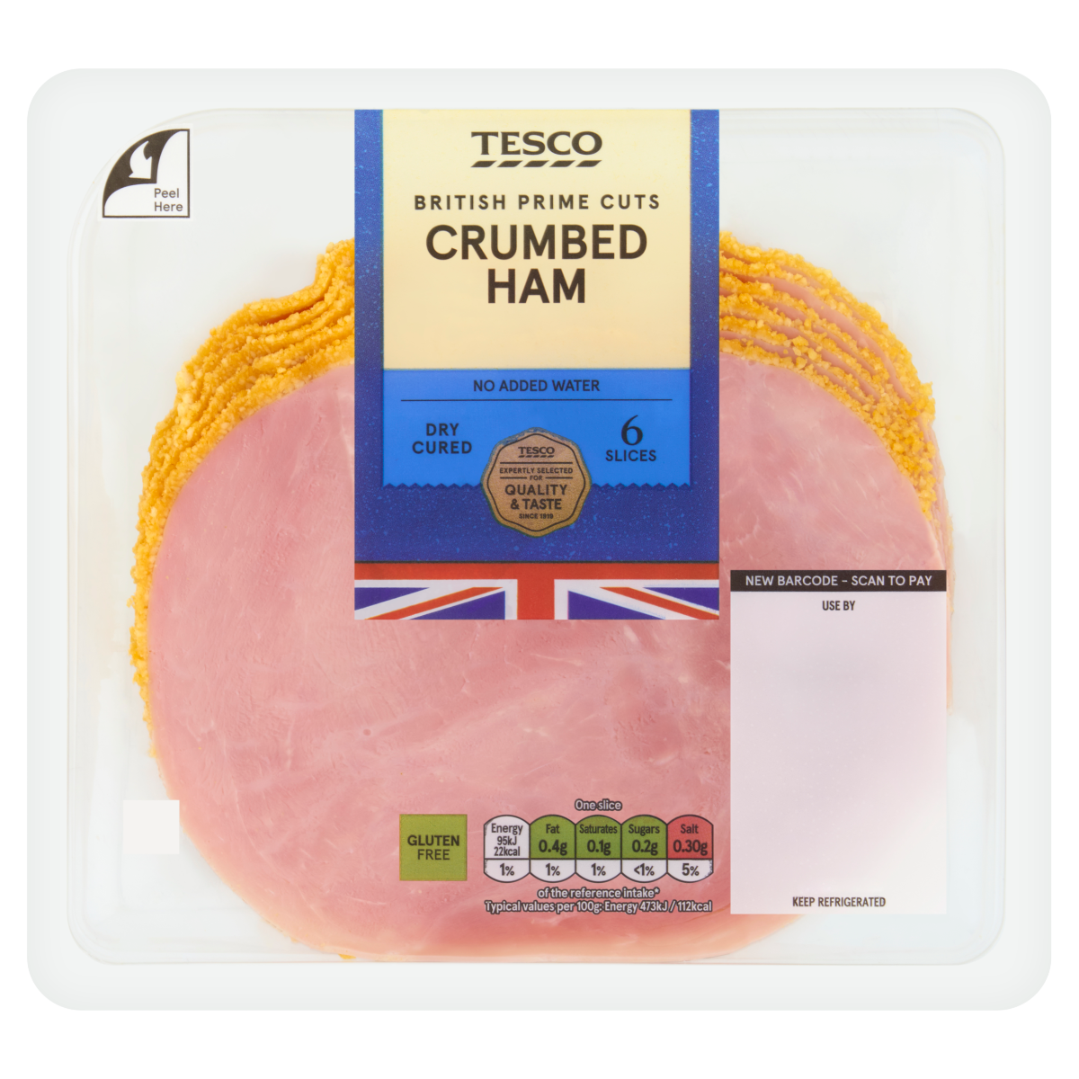 Tesco 6 Crumbed Ham Slices 120g