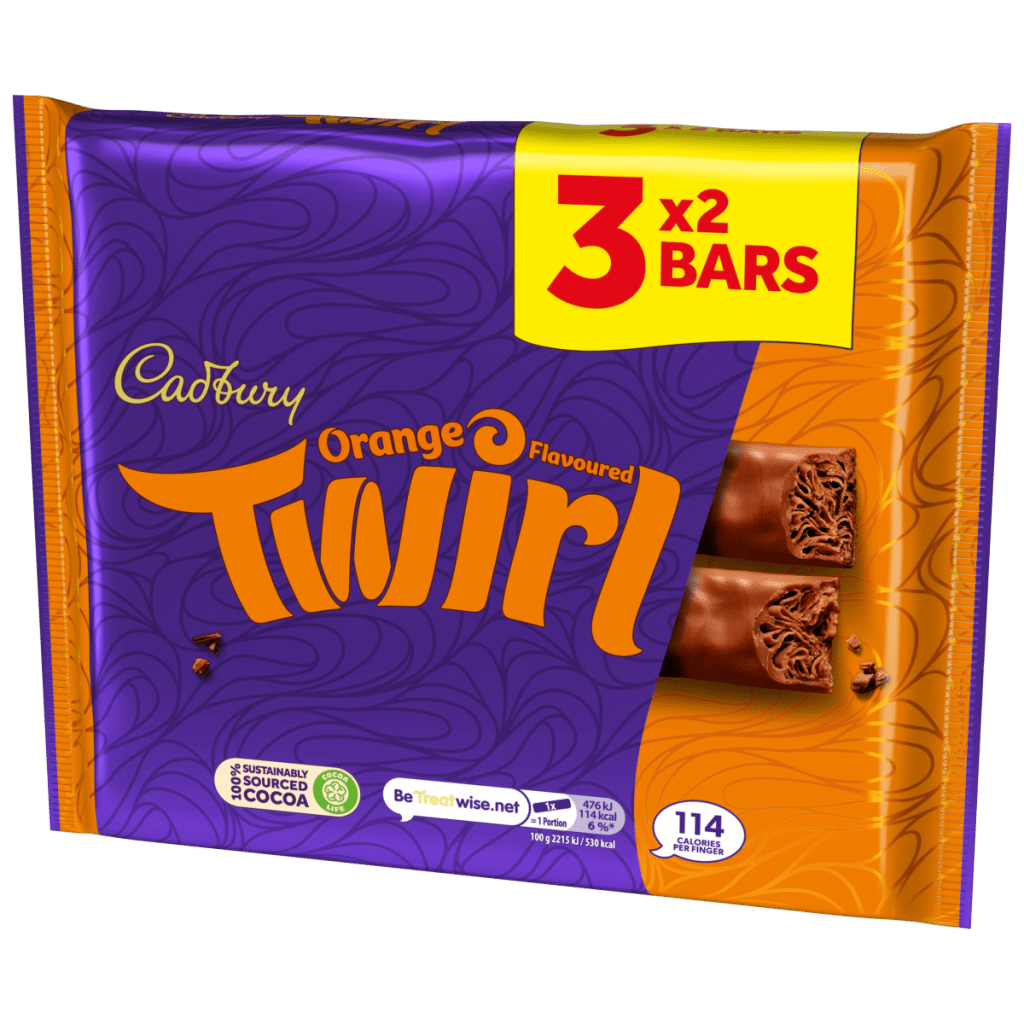 Cadbury Twirl Orange Chocolate 3 Pack Multipack 129 g