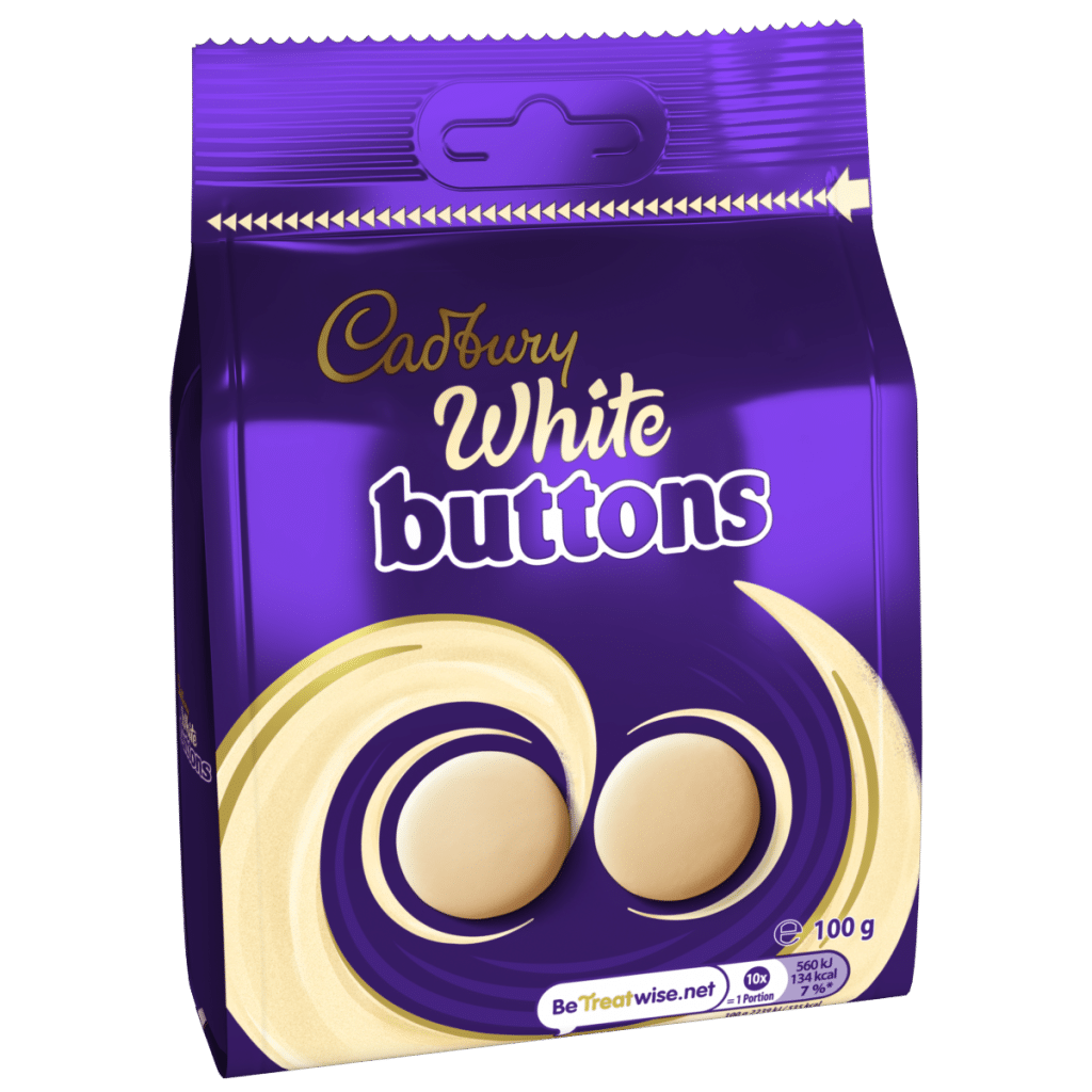 Cadbury White Chocolate Buttons Bag 100g