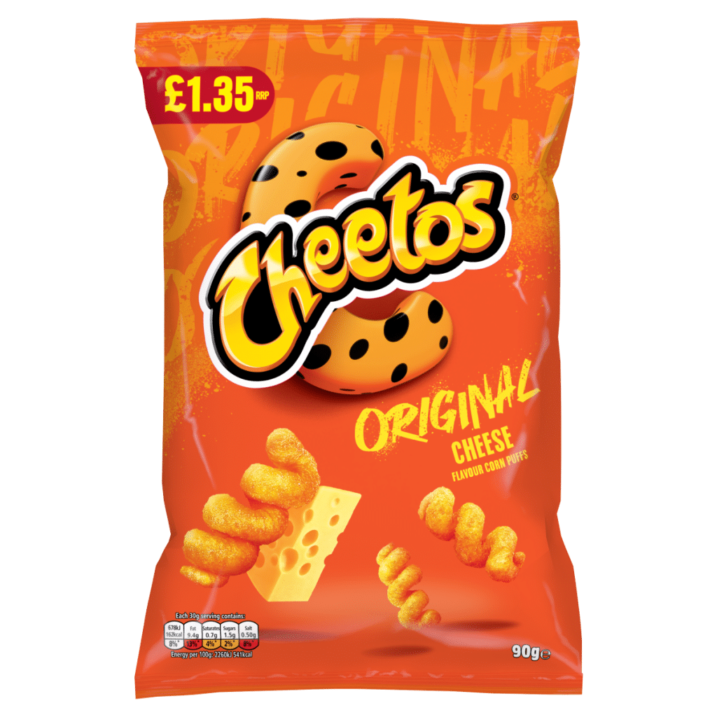 Cheetos Original Snacks Cheese Corn Puffs 90g PMP RRP £1.35