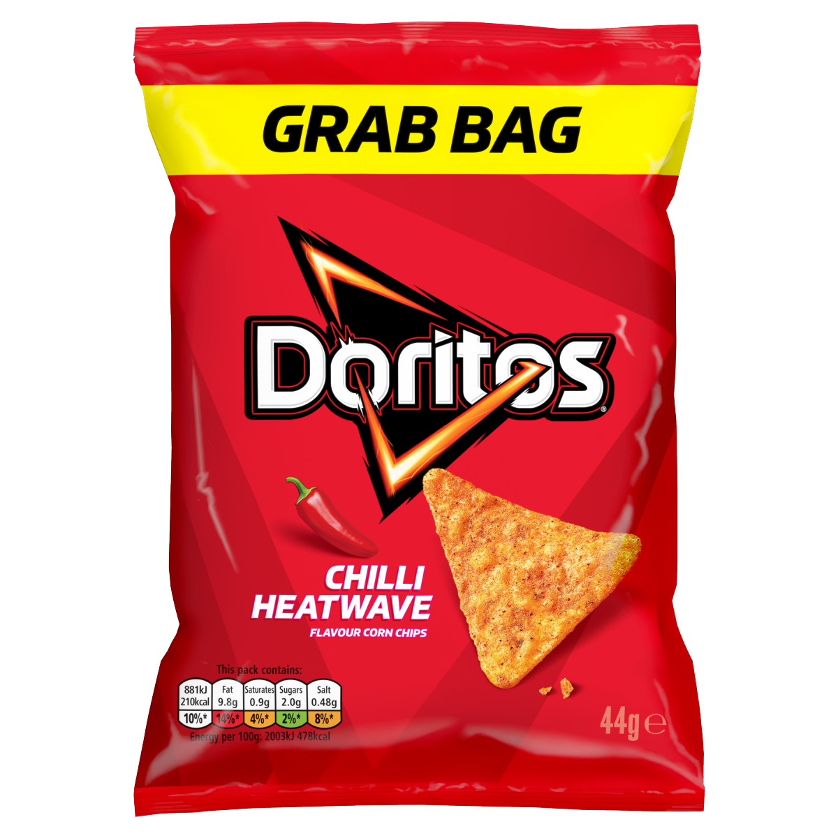 Doritos Chilli Heatwave Crisps Grab Bag Tortilla Chips 44g