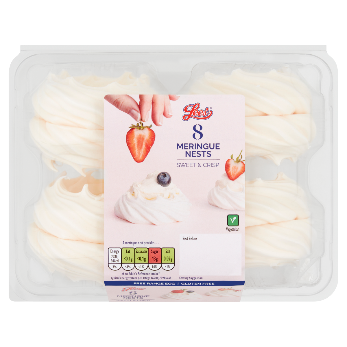 Lees’ 8 Meringue Nests Sweet & Crisp