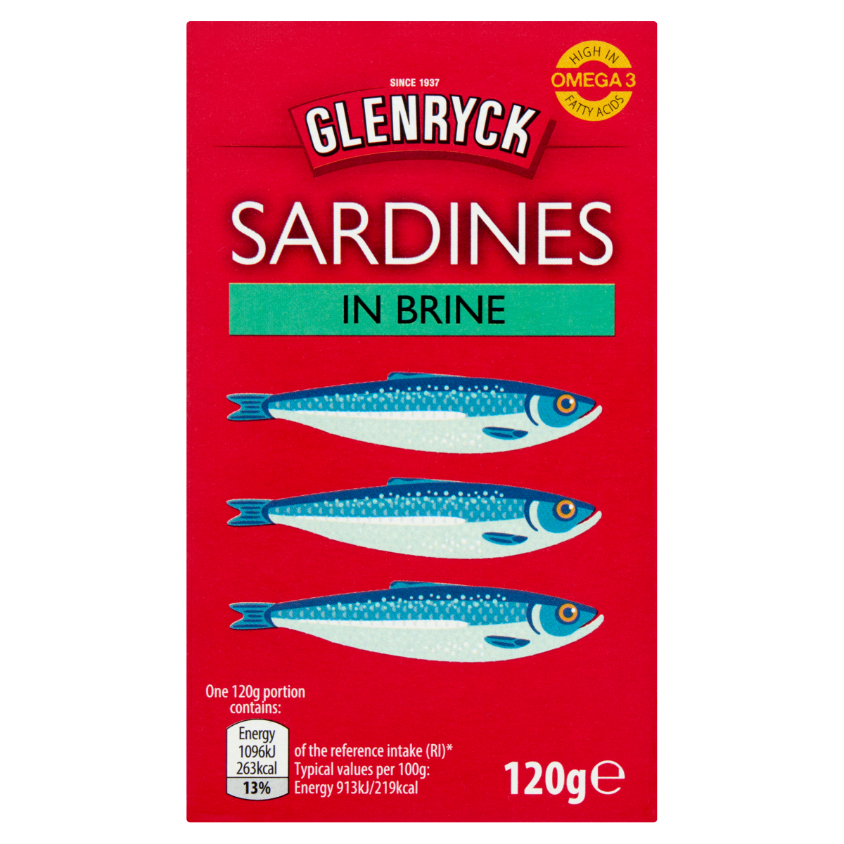 Glenryck Sardines in Brine 120g