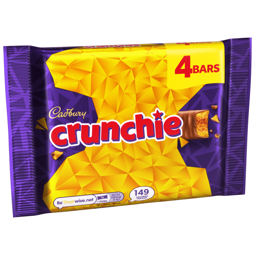 Cadbury Crunchie Chocolate Bar 4 Pack Multipack (4x32g) 128 g