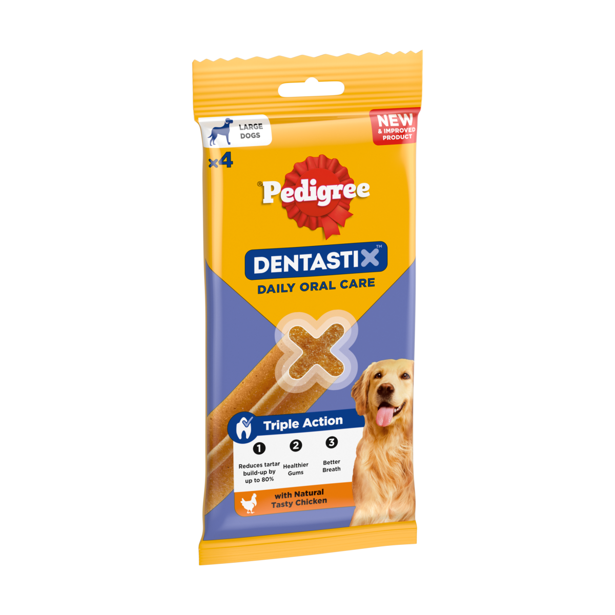 PEDIGREE DENTASTIX Daily Dental Chews Large Dog Treats 4 Sticks
