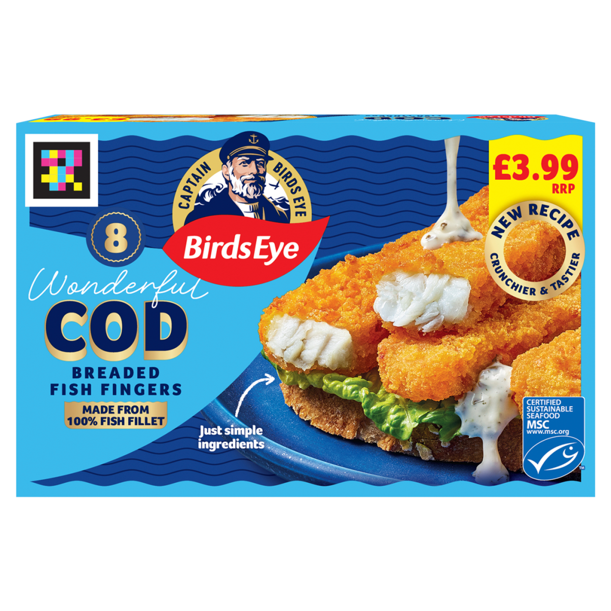 Birdseye 8 Wonderful Cod Breaded Fish Fingers 224g