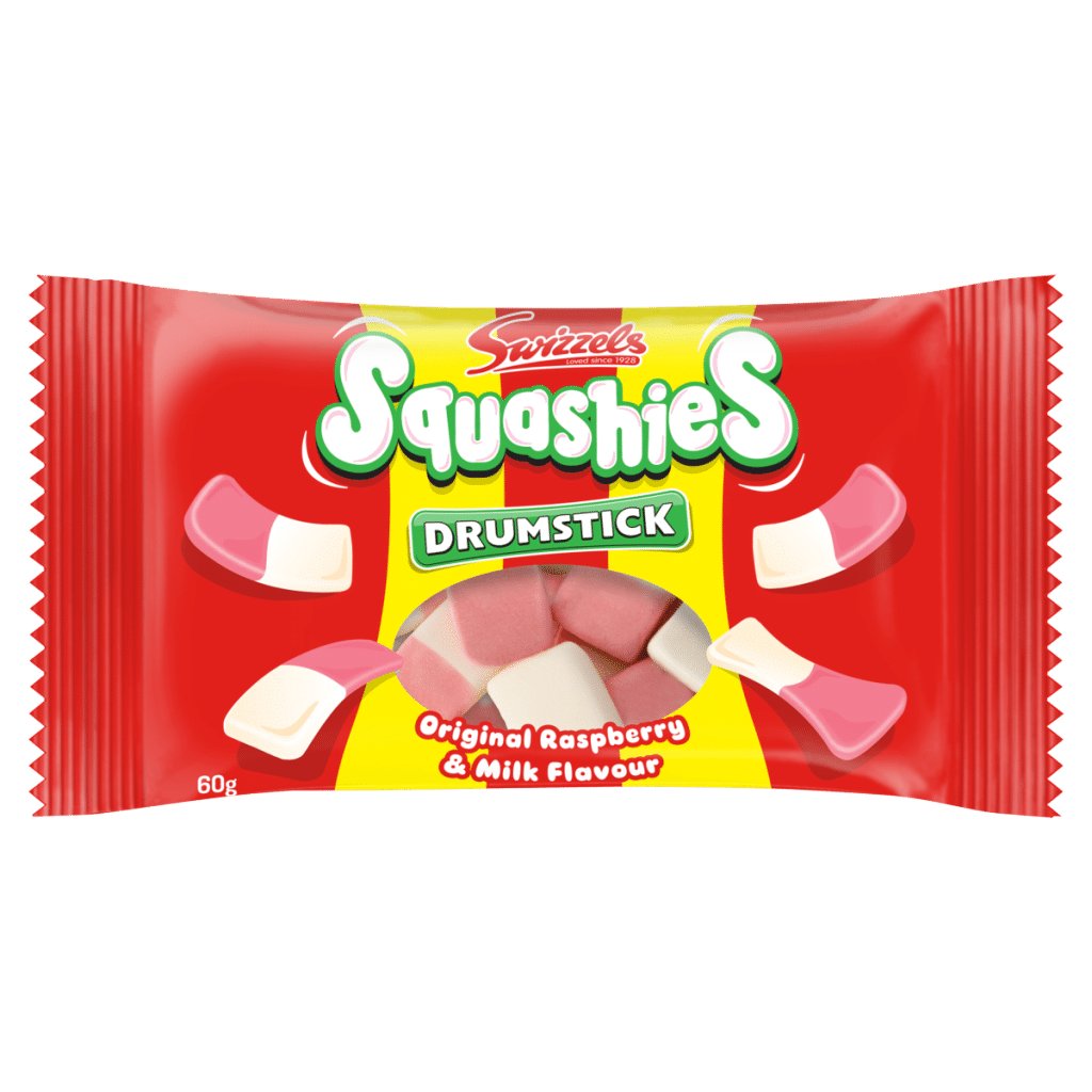 Swizzels Original Raspberry & Milk Flavour Squashies Drumstick 60g