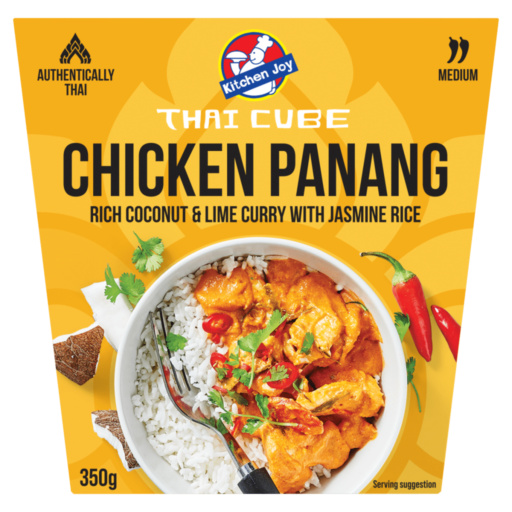 Kitchen Joy Thai Cube Chicken Panang Rich Coconut & Lime Curry with Jasmine Rice 350g