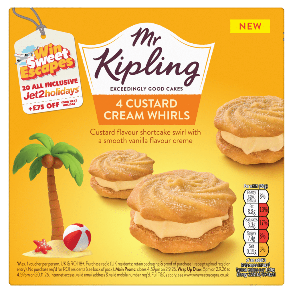 Mr Kipling 4 Custard Cream Whirls