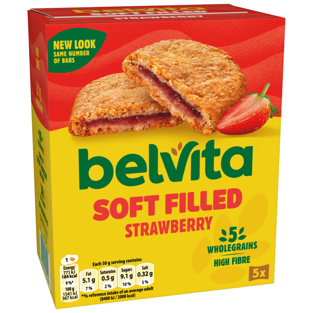 Belvita Soft Bakes Strawberry Filled Cereal Snack Bars Multipack 250g (5 x 50g)