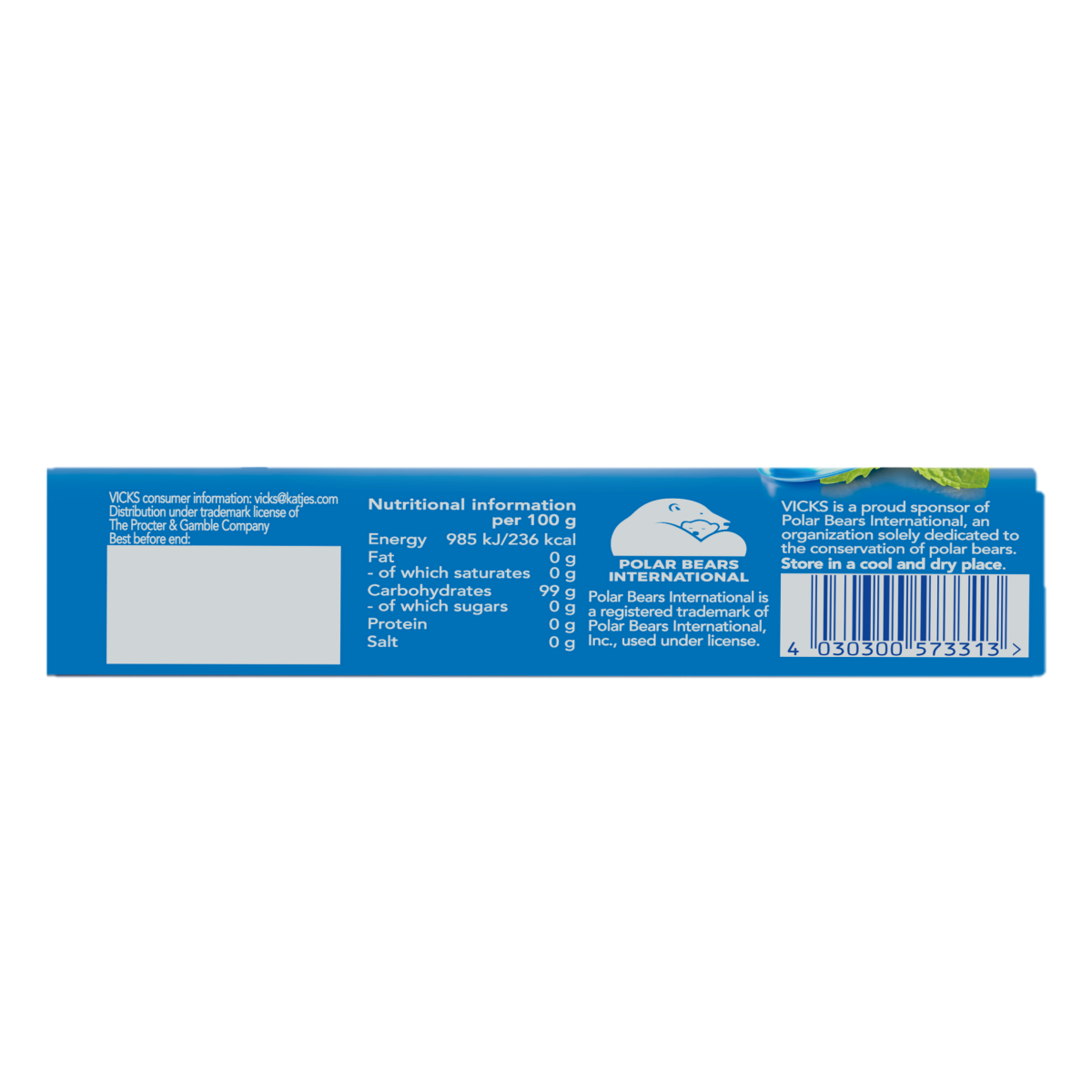 VICKS VapoDrops Menthol, Sugar Free Vegan Lozenges With Menthol, Convenient Stick 42g
