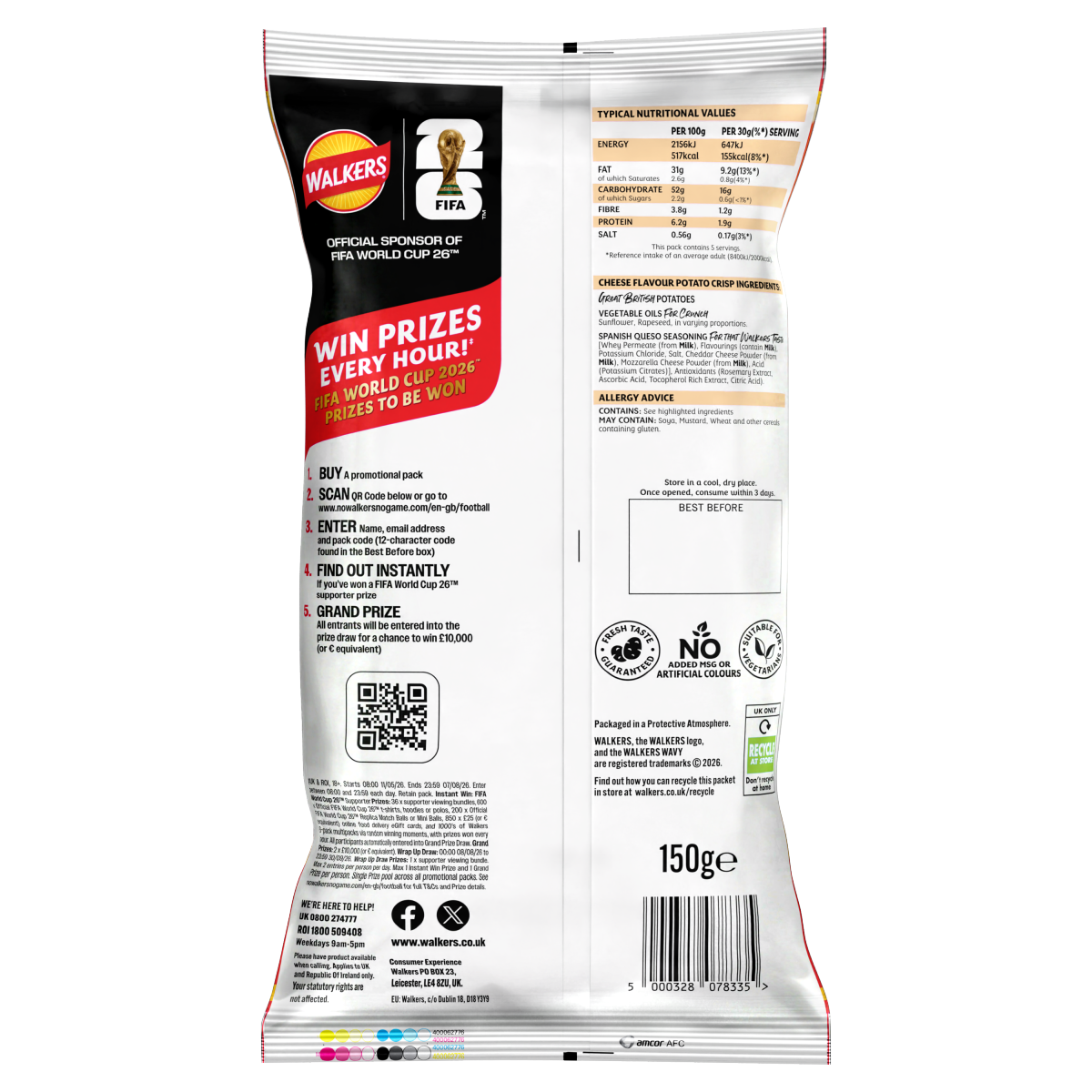 Walkers Wavy Spanish Queso Cheese Sharing Crisps 150g