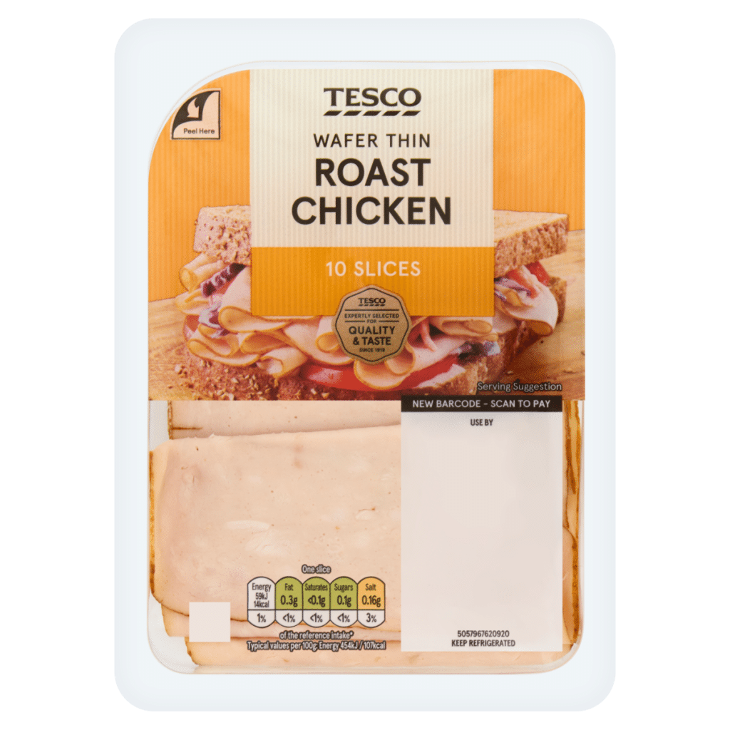 Tesco 10 Wafer Thin Roast Chicken Slices 125g