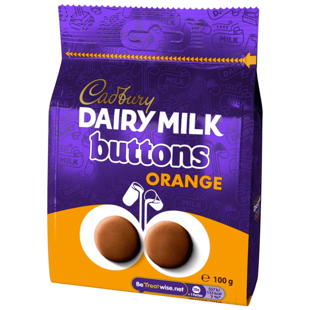Cadbury Dairy Milk Chocolate Orange Buttons Bag 100g