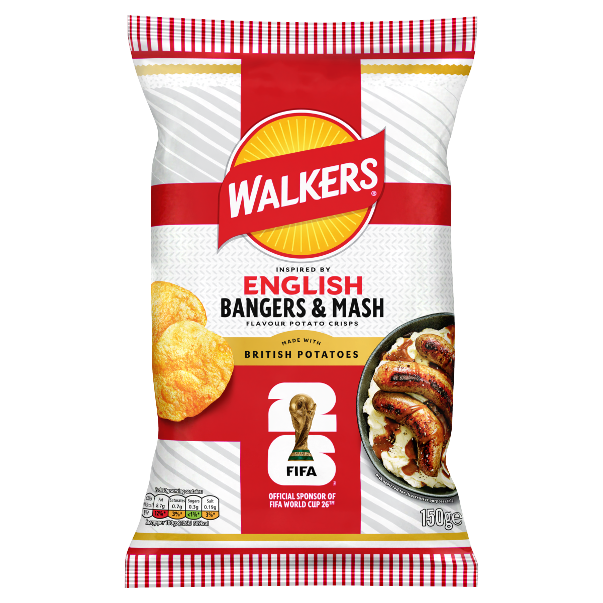 Walkers English Bangers and Mash Sharing Crisps 150g