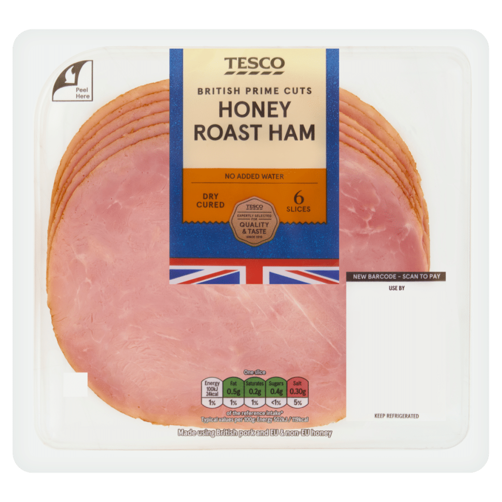 Tesco 6 British Prime Cuts Honey Roast Ham Slices 120g