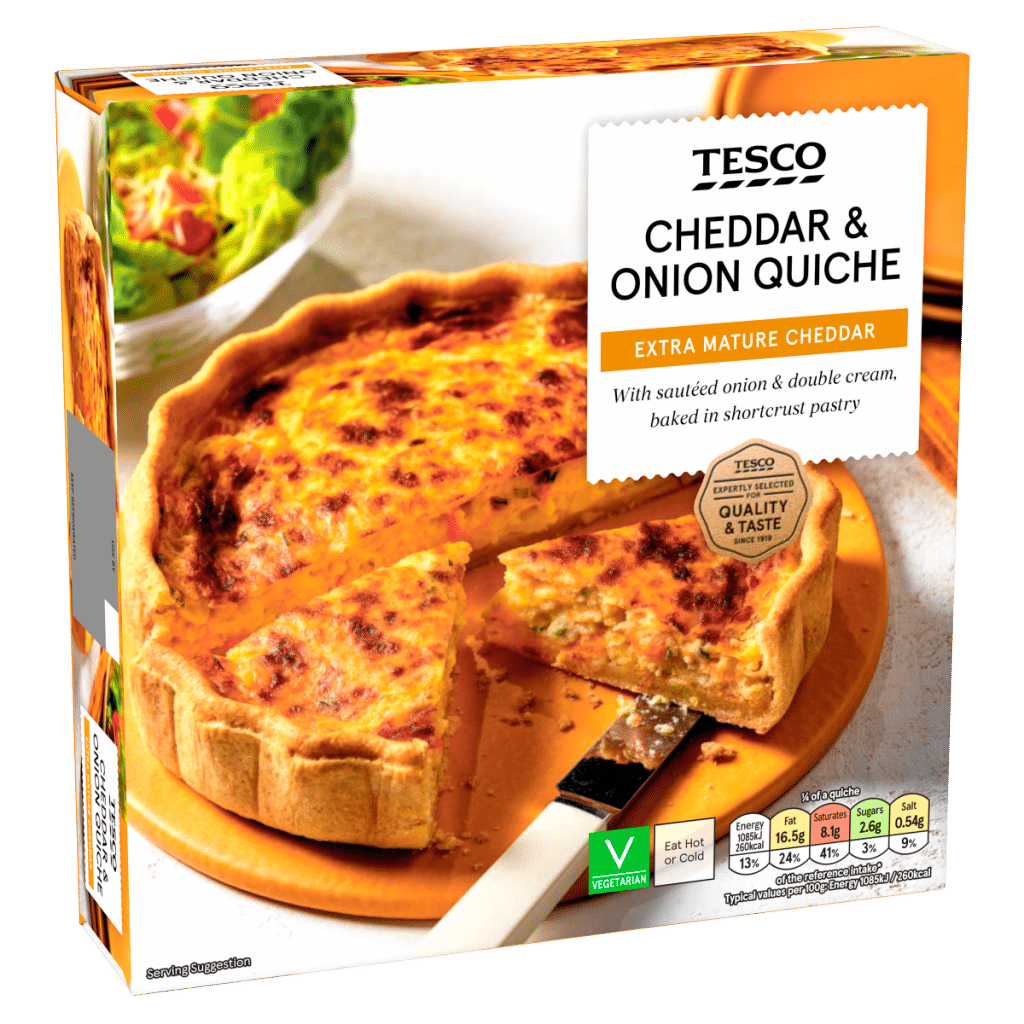 Tesco Cheddar & Onion Quiche 400g