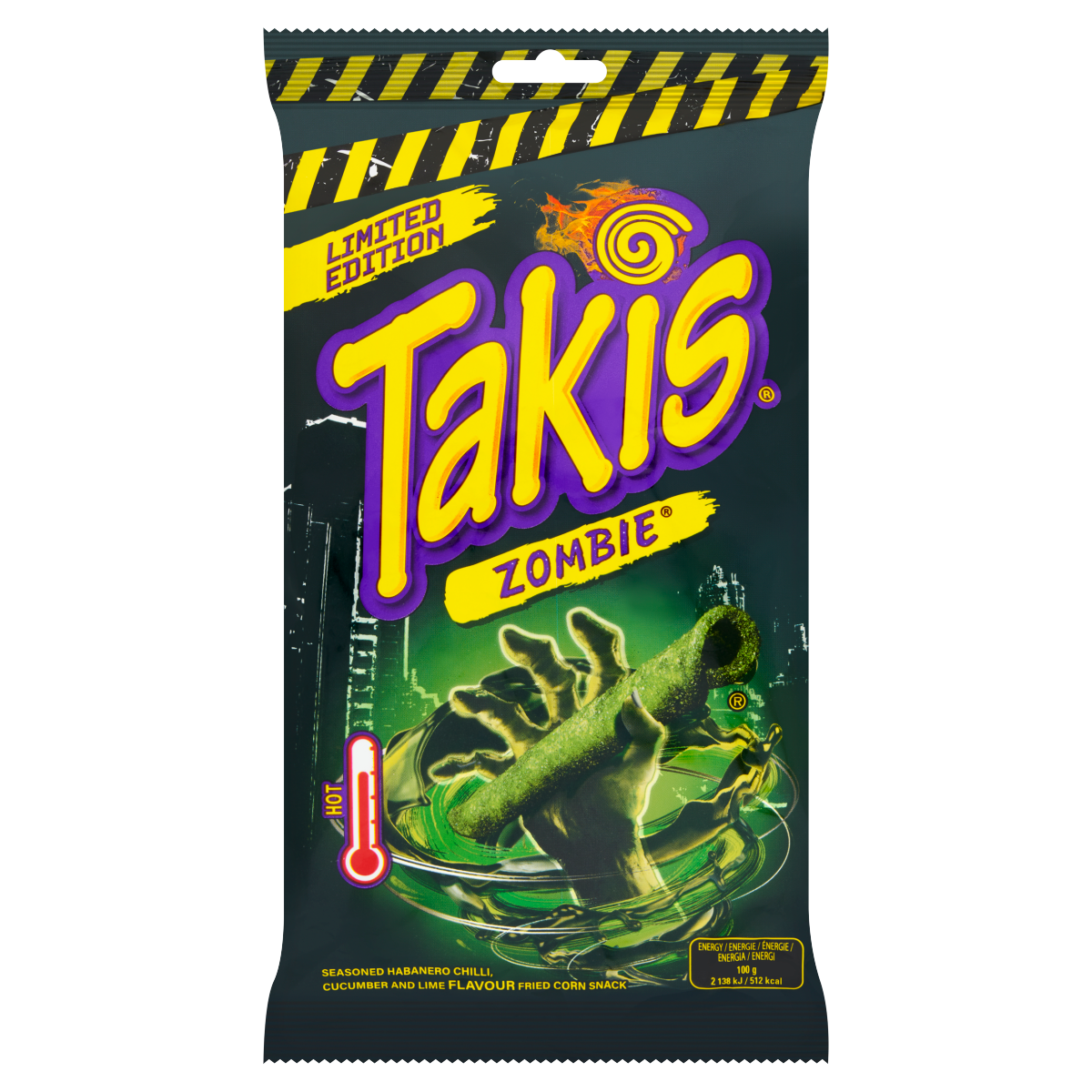Takis Limited Edition Zombie Seasoned Habanero Chilli Cucumber and Lime Flavour Fried Corn Snack100g