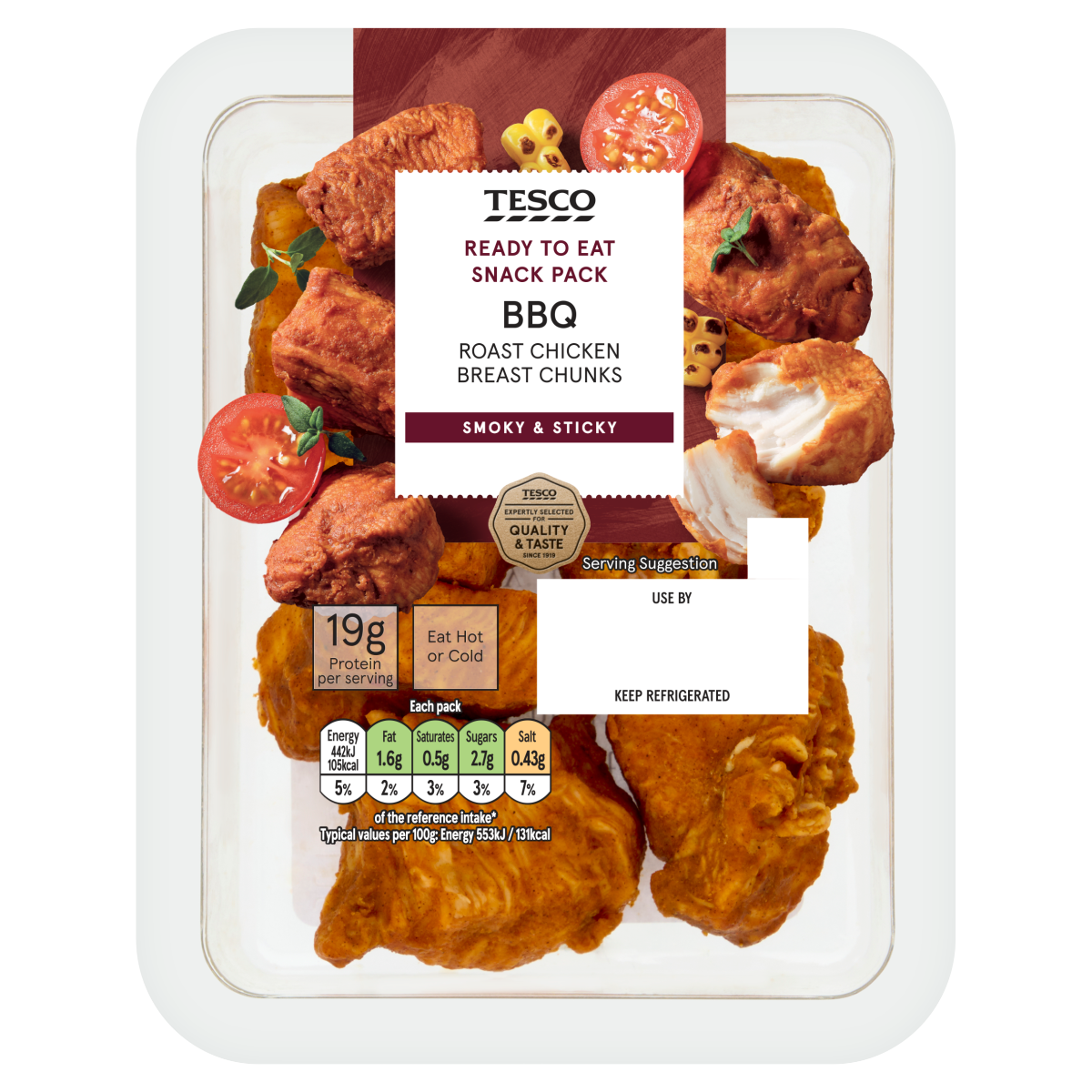 Tesco BBQ Roast Chicken Breast Chunks 80g