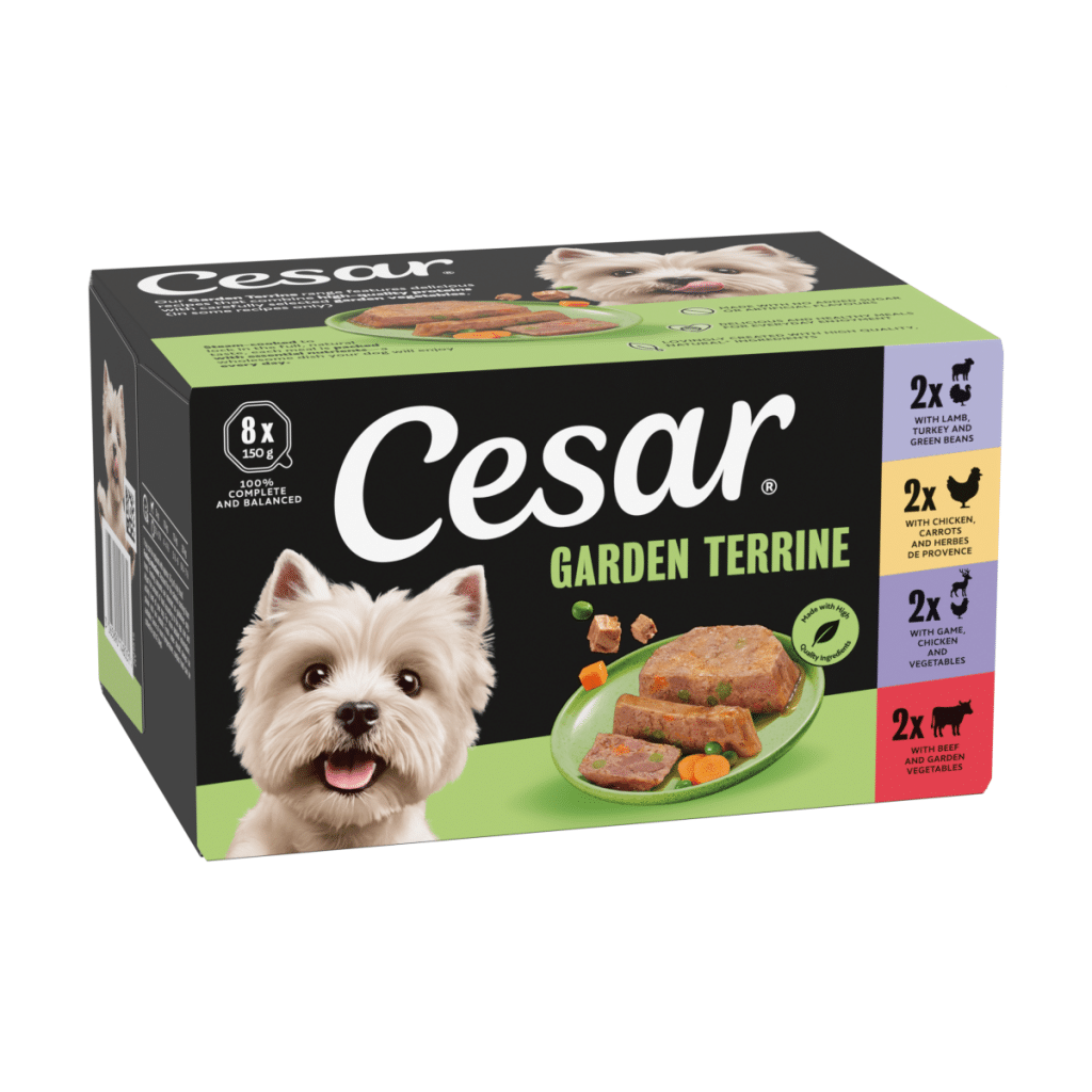 Cesar Garden Terrine Wet Dog Food Tray Beef,Lamb,Poultry,Game Loaf 8 x 150g